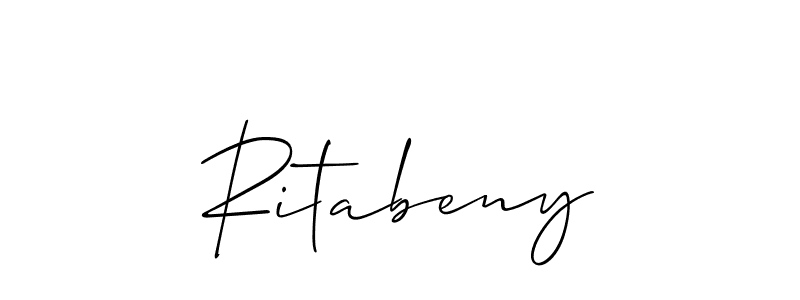 How to make Ritabeny name signature. Use Allison_Script style for creating short signs online. This is the latest handwritten sign. Ritabeny signature style 2 images and pictures png