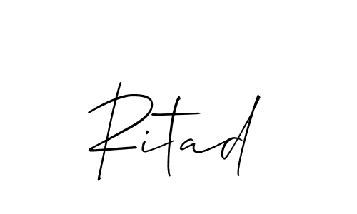 How to make Ritad name signature. Use Allison_Script style for creating short signs online. This is the latest handwritten sign. Ritad signature style 2 images and pictures png