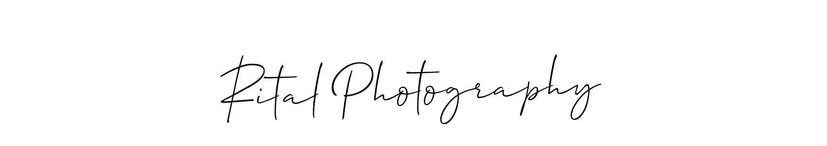How to make Rital Photography name signature. Use Allison_Script style for creating short signs online. This is the latest handwritten sign. Rital Photography signature style 2 images and pictures png