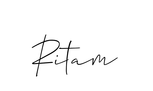 if you are searching for the best signature style for your name Ritam. so please give up your signature search. here we have designed multiple signature styles  using Allison_Script. Ritam signature style 2 images and pictures png