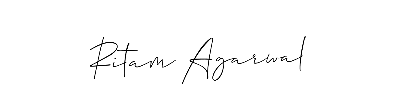 How to make Ritam Agarwal signature? Allison_Script is a professional autograph style. Create handwritten signature for Ritam Agarwal name. Ritam Agarwal signature style 2 images and pictures png