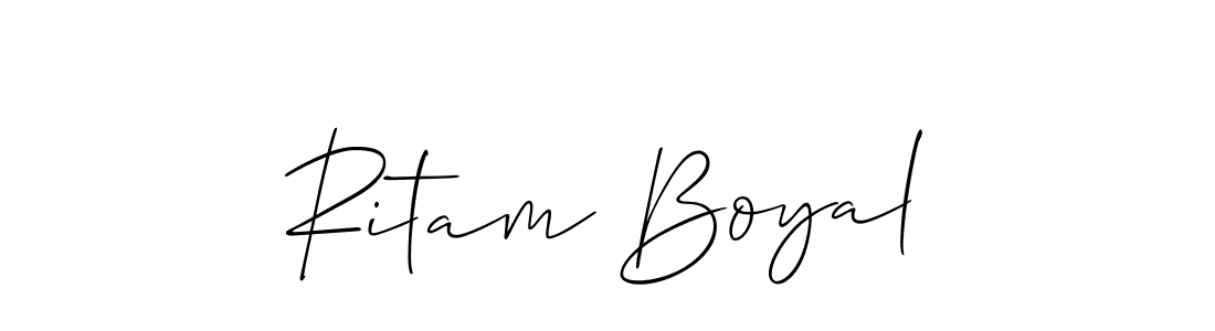 How to make Ritam Boyal name signature. Use Allison_Script style for creating short signs online. This is the latest handwritten sign. Ritam Boyal signature style 2 images and pictures png