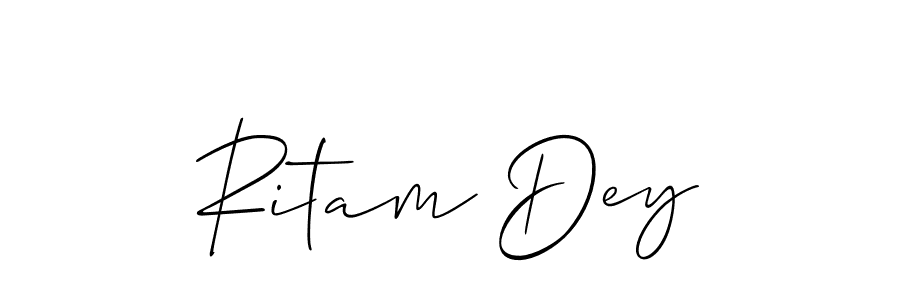 Create a beautiful signature design for name Ritam Dey. With this signature (Allison_Script) fonts, you can make a handwritten signature for free. Ritam Dey signature style 2 images and pictures png