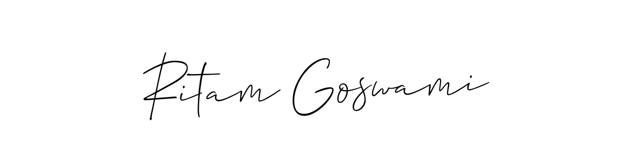 Ritam Goswami stylish signature style. Best Handwritten Sign (Allison_Script) for my name. Handwritten Signature Collection Ideas for my name Ritam Goswami. Ritam Goswami signature style 2 images and pictures png