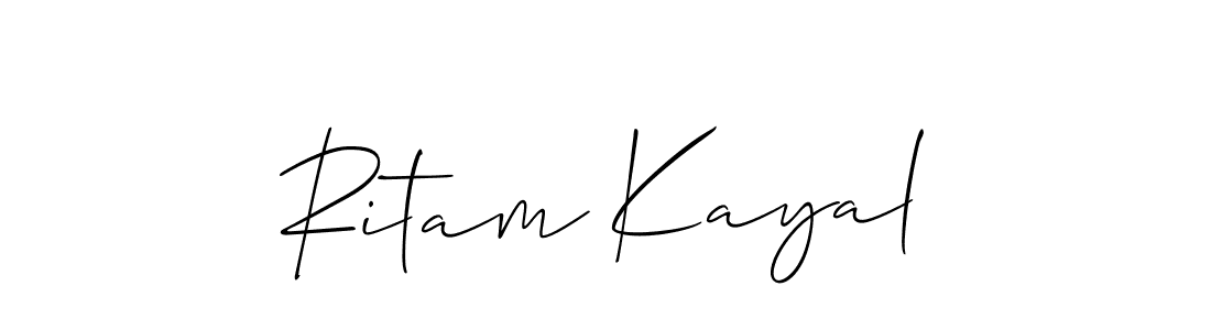Similarly Allison_Script is the best handwritten signature design. Signature creator online .You can use it as an online autograph creator for name Ritam Kayal. Ritam Kayal signature style 2 images and pictures png