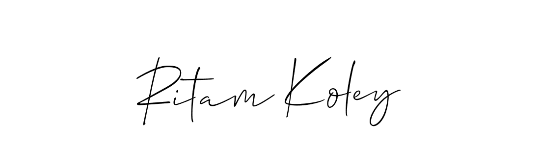 Create a beautiful signature design for name Ritam Koley. With this signature (Allison_Script) fonts, you can make a handwritten signature for free. Ritam Koley signature style 2 images and pictures png