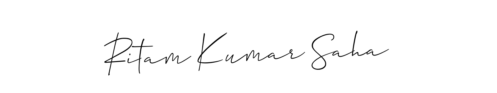 Also we have Ritam Kumar Saha name is the best signature style. Create professional handwritten signature collection using Allison_Script autograph style. Ritam Kumar Saha signature style 2 images and pictures png