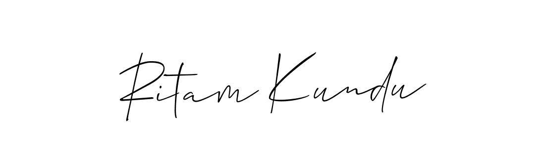 Allison_Script is a professional signature style that is perfect for those who want to add a touch of class to their signature. It is also a great choice for those who want to make their signature more unique. Get Ritam Kundu name to fancy signature for free. Ritam Kundu signature style 2 images and pictures png