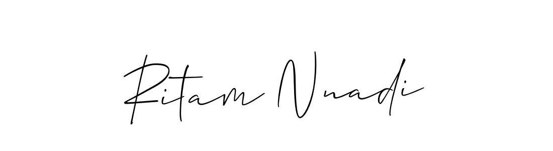 You should practise on your own different ways (Allison_Script) to write your name (Ritam Nnadi) in signature. don't let someone else do it for you. Ritam Nnadi signature style 2 images and pictures png