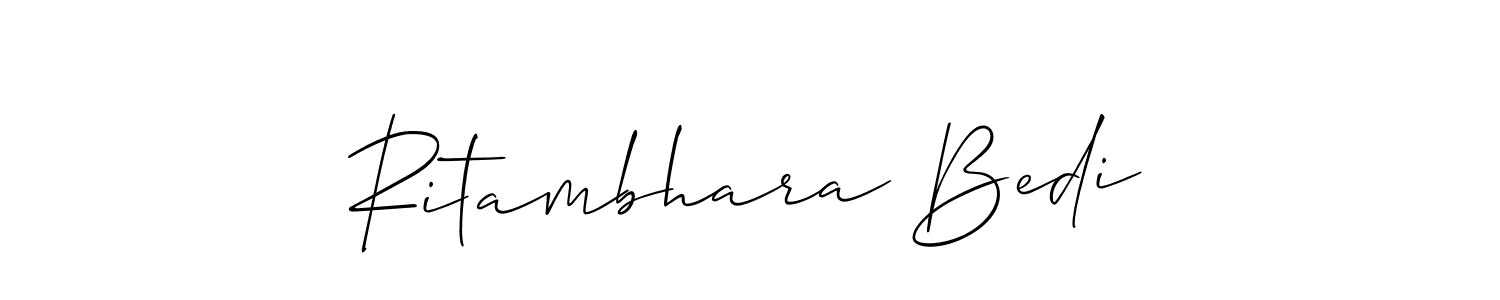 Make a beautiful signature design for name Ritambhara Bedi. With this signature (Allison_Script) style, you can create a handwritten signature for free. Ritambhara Bedi signature style 2 images and pictures png