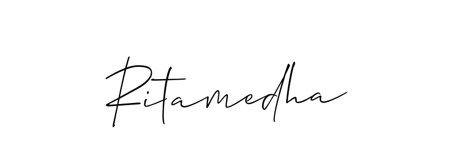 Similarly Allison_Script is the best handwritten signature design. Signature creator online .You can use it as an online autograph creator for name Ritamedha. Ritamedha signature style 2 images and pictures png