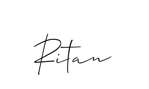 How to make Ritan name signature. Use Allison_Script style for creating short signs online. This is the latest handwritten sign. Ritan signature style 2 images and pictures png