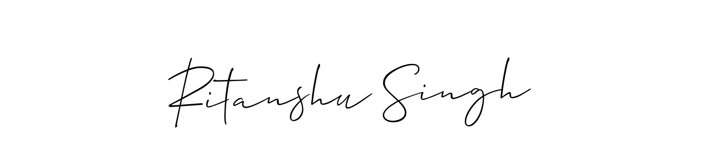 Create a beautiful signature design for name Ritanshu Singh. With this signature (Allison_Script) fonts, you can make a handwritten signature for free. Ritanshu Singh signature style 2 images and pictures png