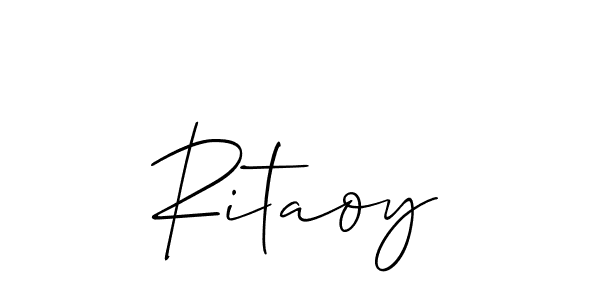 The best way (Allison_Script) to make a short signature is to pick only two or three words in your name. The name Ritaoy include a total of six letters. For converting this name. Ritaoy signature style 2 images and pictures png