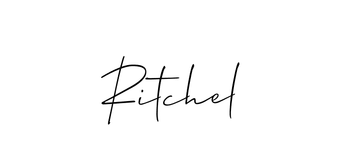 if you are searching for the best signature style for your name Ritchel. so please give up your signature search. here we have designed multiple signature styles  using Allison_Script. Ritchel signature style 2 images and pictures png