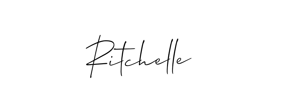 How to make Ritchelle name signature. Use Allison_Script style for creating short signs online. This is the latest handwritten sign. Ritchelle signature style 2 images and pictures png