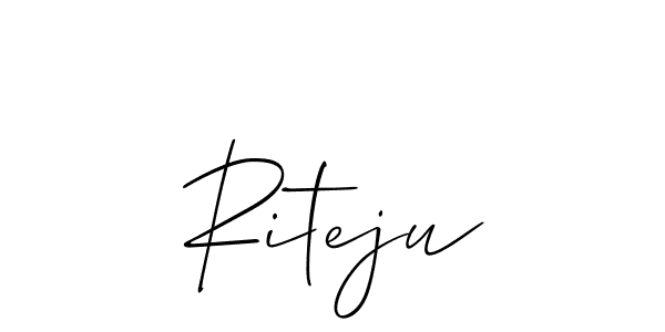 Similarly Allison_Script is the best handwritten signature design. Signature creator online .You can use it as an online autograph creator for name Riteju. Riteju signature style 2 images and pictures png
