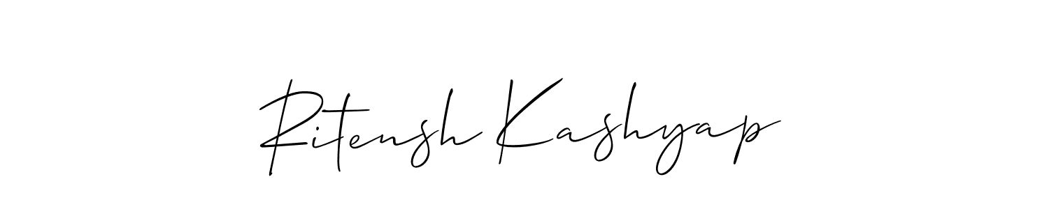 Make a beautiful signature design for name Ritensh Kashyap. With this signature (Allison_Script) style, you can create a handwritten signature for free. Ritensh Kashyap signature style 2 images and pictures png