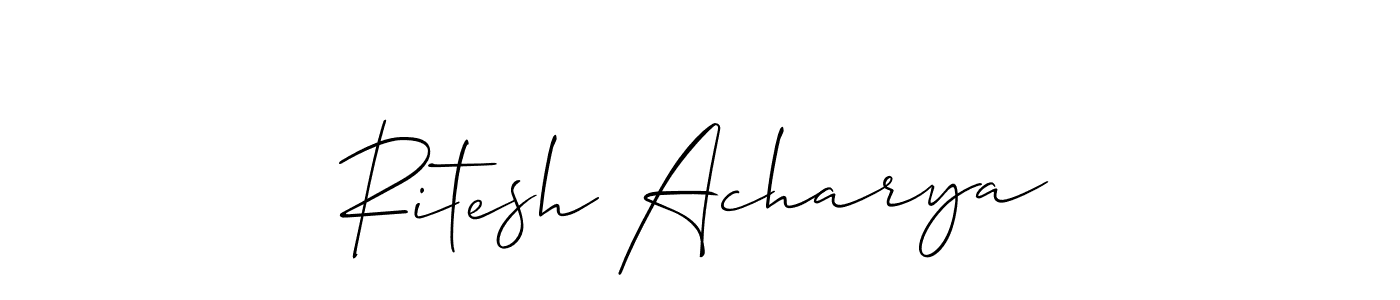 Create a beautiful signature design for name Ritesh Acharya. With this signature (Allison_Script) fonts, you can make a handwritten signature for free. Ritesh Acharya signature style 2 images and pictures png