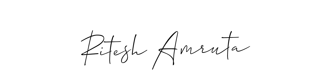Use a signature maker to create a handwritten signature online. With this signature software, you can design (Allison_Script) your own signature for name Ritesh Amruta. Ritesh Amruta signature style 2 images and pictures png