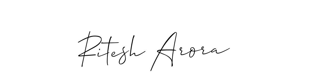 Create a beautiful signature design for name Ritesh Arora. With this signature (Allison_Script) fonts, you can make a handwritten signature for free. Ritesh Arora signature style 2 images and pictures png