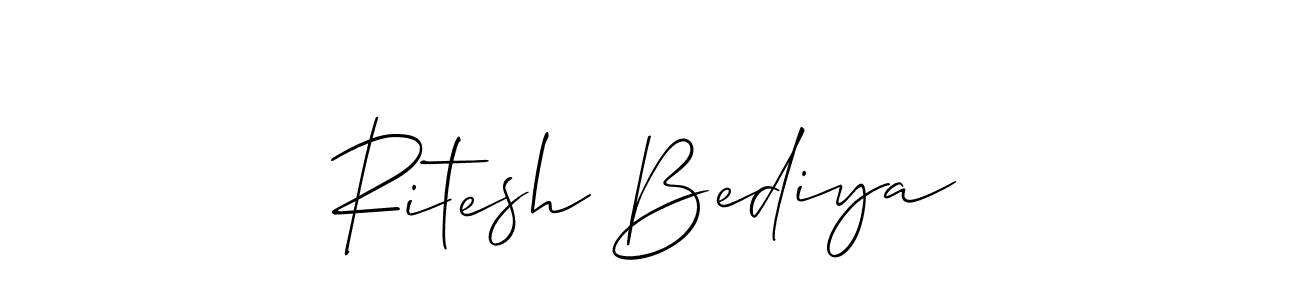 Ritesh Bediya stylish signature style. Best Handwritten Sign (Allison_Script) for my name. Handwritten Signature Collection Ideas for my name Ritesh Bediya. Ritesh Bediya signature style 2 images and pictures png