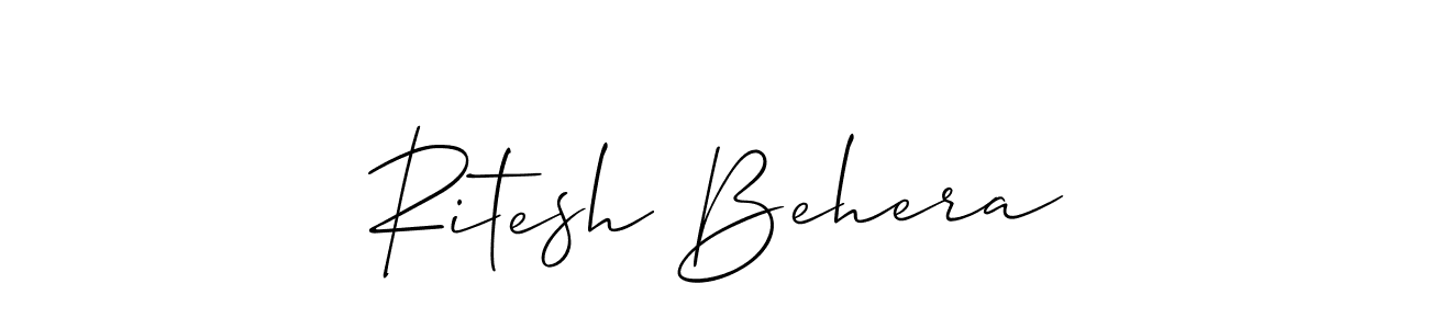 Allison_Script is a professional signature style that is perfect for those who want to add a touch of class to their signature. It is also a great choice for those who want to make their signature more unique. Get Ritesh Behera name to fancy signature for free. Ritesh Behera signature style 2 images and pictures png
