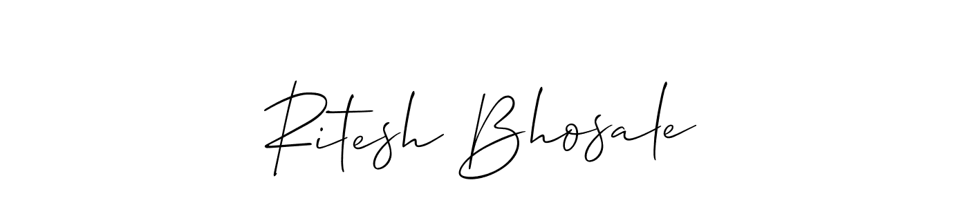 if you are searching for the best signature style for your name Ritesh Bhosale. so please give up your signature search. here we have designed multiple signature styles  using Allison_Script. Ritesh Bhosale signature style 2 images and pictures png