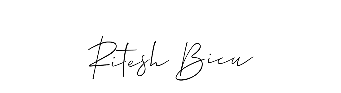 Ritesh Bicu stylish signature style. Best Handwritten Sign (Allison_Script) for my name. Handwritten Signature Collection Ideas for my name Ritesh Bicu. Ritesh Bicu signature style 2 images and pictures png
