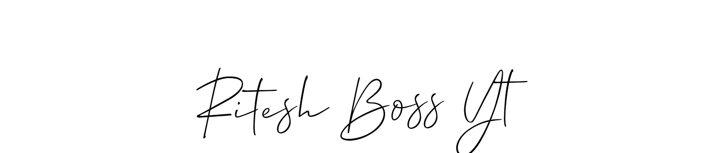 Make a beautiful signature design for name Ritesh Boss Yt. With this signature (Allison_Script) style, you can create a handwritten signature for free. Ritesh Boss Yt signature style 2 images and pictures png