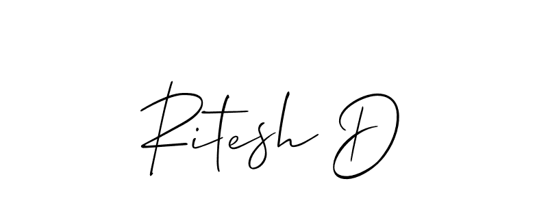 How to make Ritesh D name signature. Use Allison_Script style for creating short signs online. This is the latest handwritten sign. Ritesh D signature style 2 images and pictures png