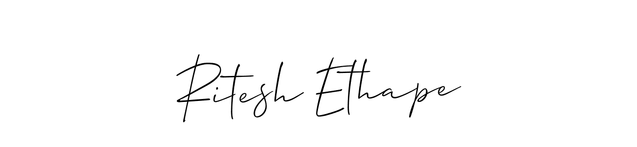Similarly Allison_Script is the best handwritten signature design. Signature creator online .You can use it as an online autograph creator for name Ritesh Ethape. Ritesh Ethape signature style 2 images and pictures png