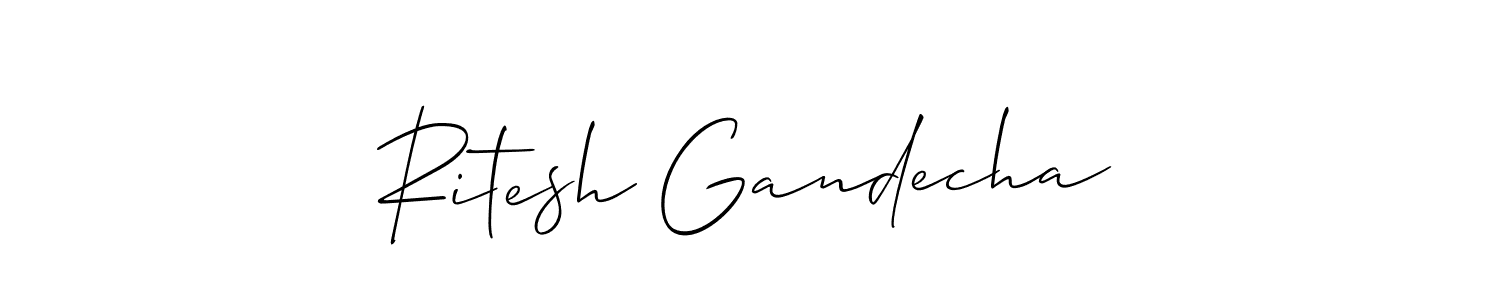 Make a beautiful signature design for name Ritesh Gandecha. With this signature (Allison_Script) style, you can create a handwritten signature for free. Ritesh Gandecha signature style 2 images and pictures png