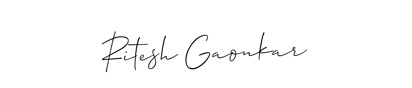 How to make Ritesh Gaonkar signature? Allison_Script is a professional autograph style. Create handwritten signature for Ritesh Gaonkar name. Ritesh Gaonkar signature style 2 images and pictures png