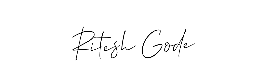 How to Draw Ritesh Gode signature style? Allison_Script is a latest design signature styles for name Ritesh Gode. Ritesh Gode signature style 2 images and pictures png