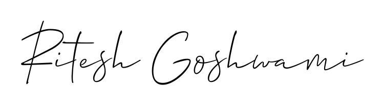 A timeless handwritten aesthetic for Ritesh Goshwami. The Allison_Script font gives your signature a handcrafted feel with natural curves. Ritesh Goshwami signature style 2 images and pictures png