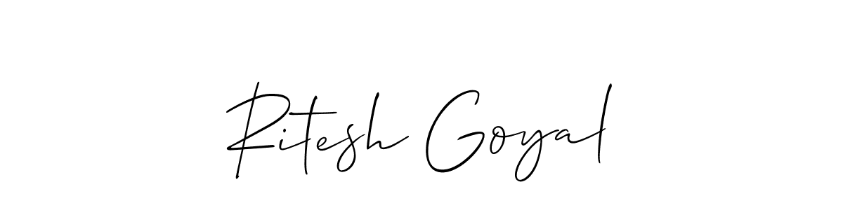 Use a signature maker to create a handwritten signature online. With this signature software, you can design (Allison_Script) your own signature for name Ritesh Goyal. Ritesh Goyal signature style 2 images and pictures png