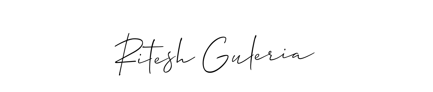 Create a beautiful signature design for name Ritesh Guleria. With this signature (Allison_Script) fonts, you can make a handwritten signature for free. Ritesh Guleria signature style 2 images and pictures png