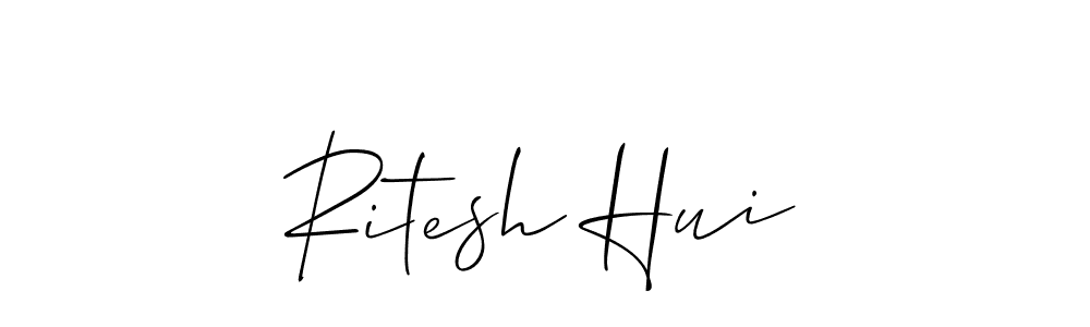 How to make Ritesh Hui name signature. Use Allison_Script style for creating short signs online. This is the latest handwritten sign. Ritesh Hui signature style 2 images and pictures png