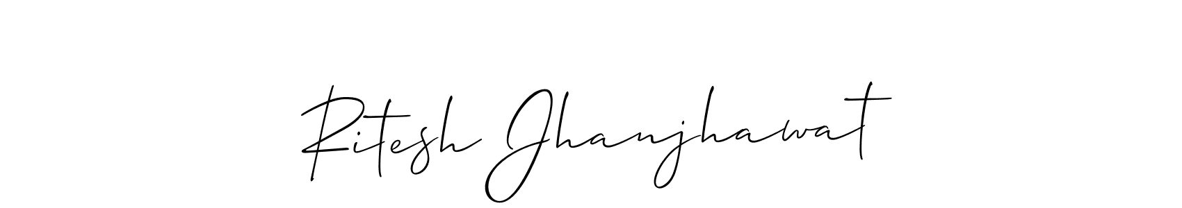 How to make Ritesh Jhanjhawat name signature. Use Allison_Script style for creating short signs online. This is the latest handwritten sign. Ritesh Jhanjhawat signature style 2 images and pictures png