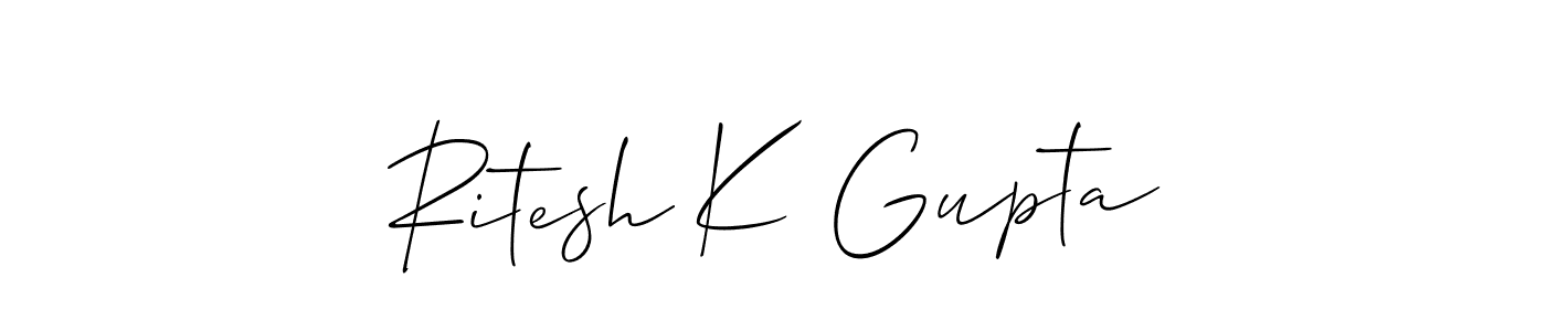 How to Draw Ritesh K Gupta signature style? Allison_Script is a latest design signature styles for name Ritesh K Gupta. Ritesh K Gupta signature style 2 images and pictures png