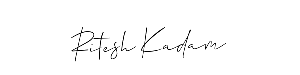 This is the best signature style for the Ritesh Kadam name. Also you like these signature font (Allison_Script). Mix name signature. Ritesh Kadam signature style 2 images and pictures png