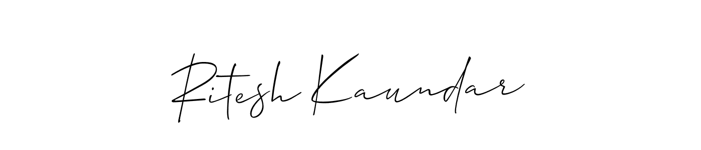 Design your own signature with our free online signature maker. With this signature software, you can create a handwritten (Allison_Script) signature for name Ritesh Kaundar. Ritesh Kaundar signature style 2 images and pictures png