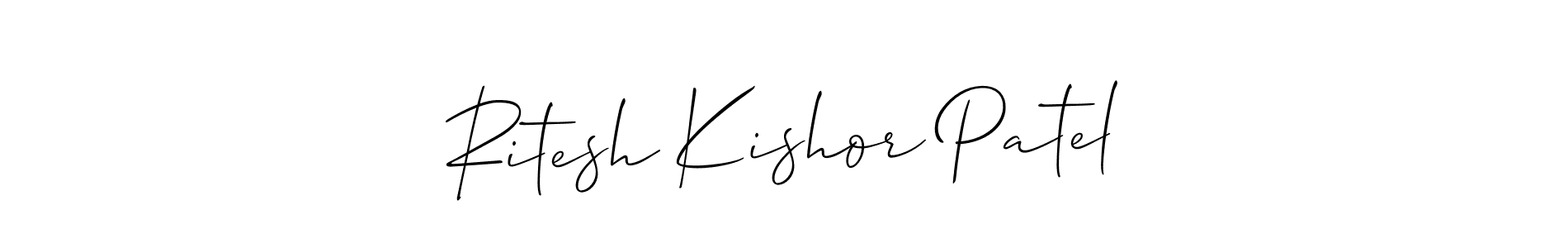 Similarly Allison_Script is the best handwritten signature design. Signature creator online .You can use it as an online autograph creator for name Ritesh Kishor Patel. Ritesh Kishor Patel signature style 2 images and pictures png