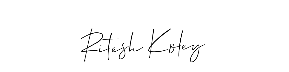 How to make Ritesh Koley signature? Allison_Script is a professional autograph style. Create handwritten signature for Ritesh Koley name. Ritesh Koley signature style 2 images and pictures png