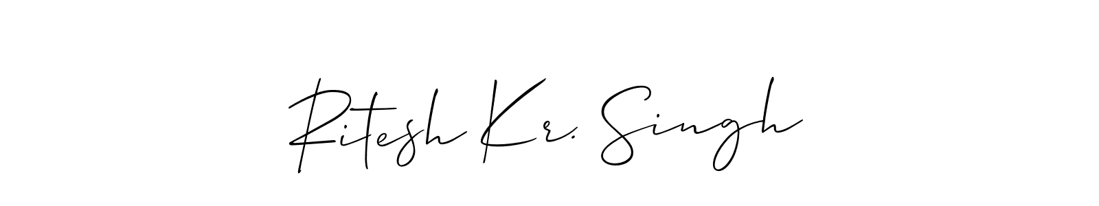 You should practise on your own different ways (Allison_Script) to write your name (Ritesh Kr. Singh) in signature. don't let someone else do it for you. Ritesh Kr. Singh signature style 2 images and pictures png