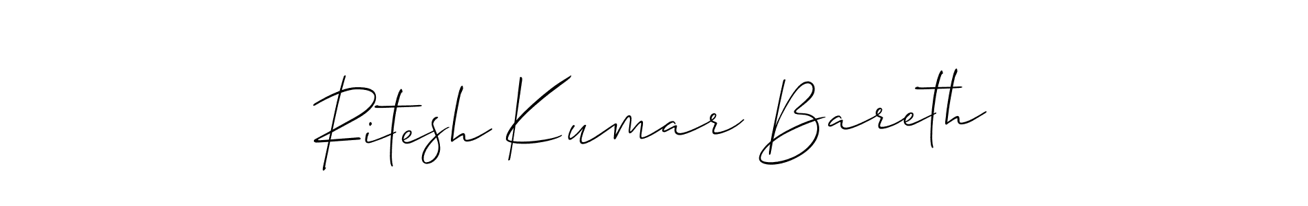 Make a beautiful signature design for name Ritesh Kumar Bareth. With this signature (Allison_Script) style, you can create a handwritten signature for free. Ritesh Kumar Bareth signature style 2 images and pictures png