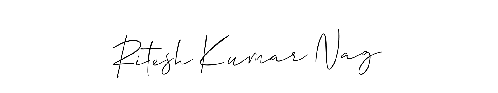 How to Draw Ritesh Kumar Nag signature style? Allison_Script is a latest design signature styles for name Ritesh Kumar Nag. Ritesh Kumar Nag signature style 2 images and pictures png