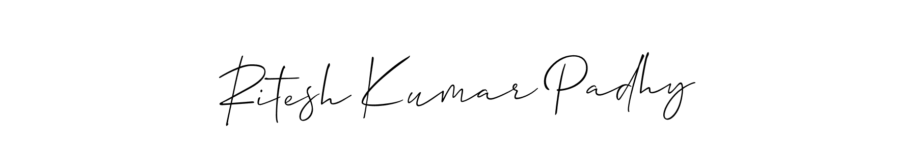 How to make Ritesh Kumar Padhy name signature. Use Allison_Script style for creating short signs online. This is the latest handwritten sign. Ritesh Kumar Padhy signature style 2 images and pictures png