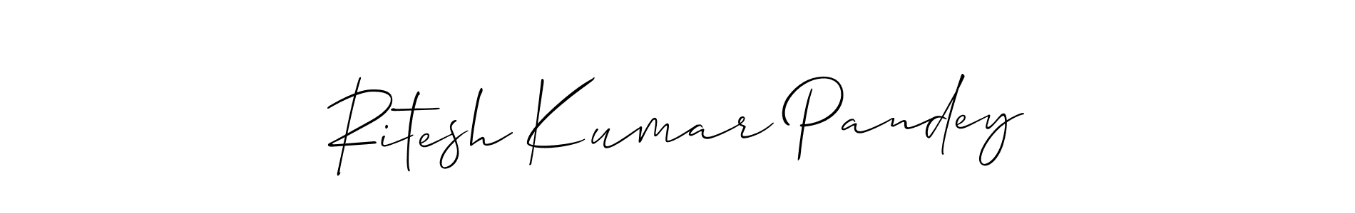 You should practise on your own different ways (Allison_Script) to write your name (Ritesh Kumar Pandey) in signature. don't let someone else do it for you. Ritesh Kumar Pandey signature style 2 images and pictures png